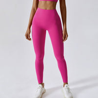 Completo leggings skinny con linea X-Back - Magenta