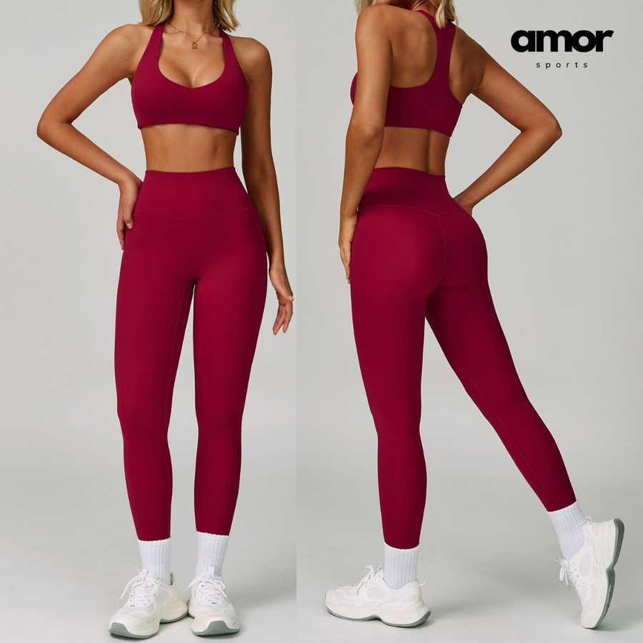 TINA Timeless Elegance Legging Set - Burgundy