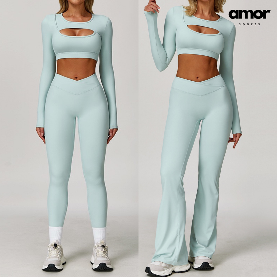 Cici Stylish Long Sleeve Legging Set - Mint