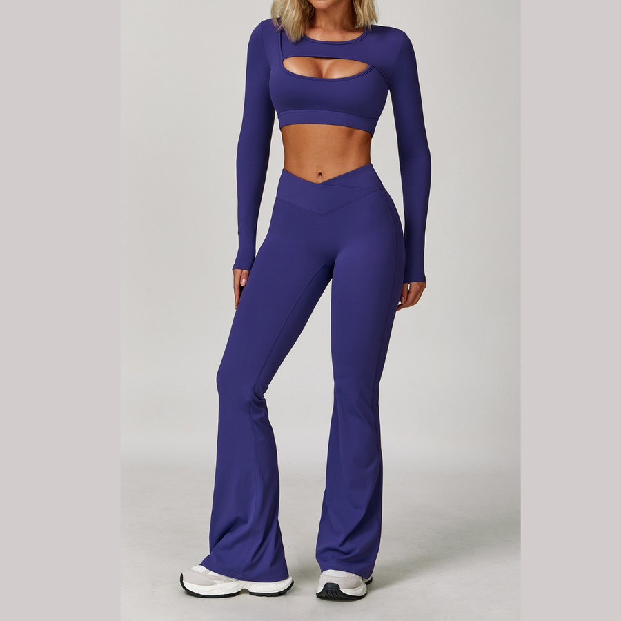 Cici Stylish Long Sleeve Legging Set - Blue