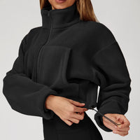 Winter Premium Coral Fleece Zip Jumper - Black