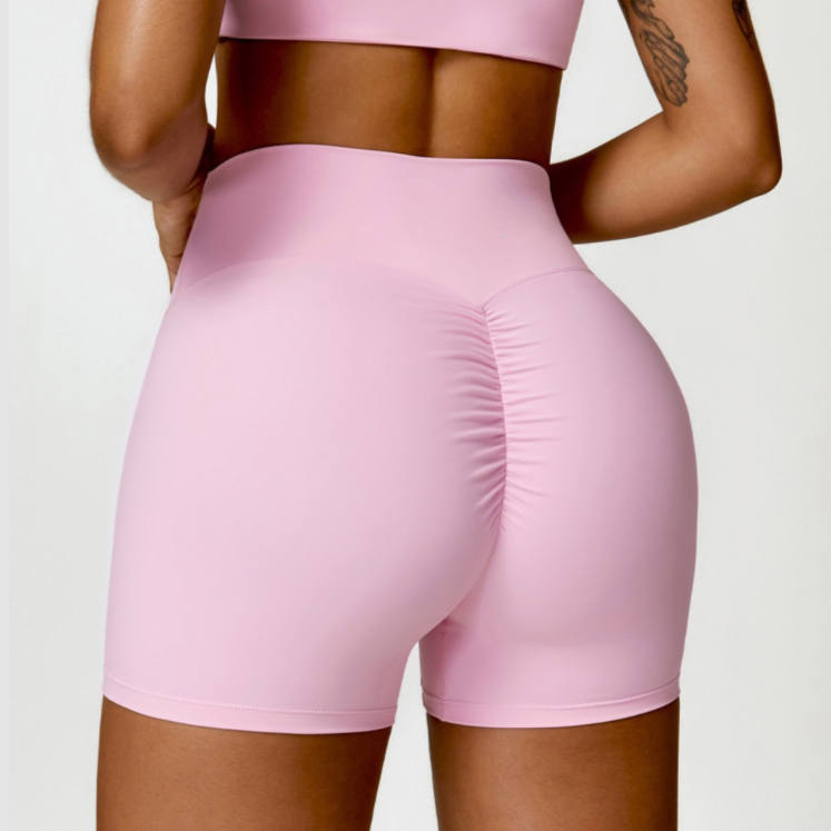 Premium Quality Scrunched Short - Pink