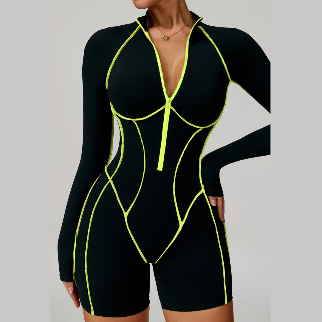 Electric Sexy Romper - Black Yellow