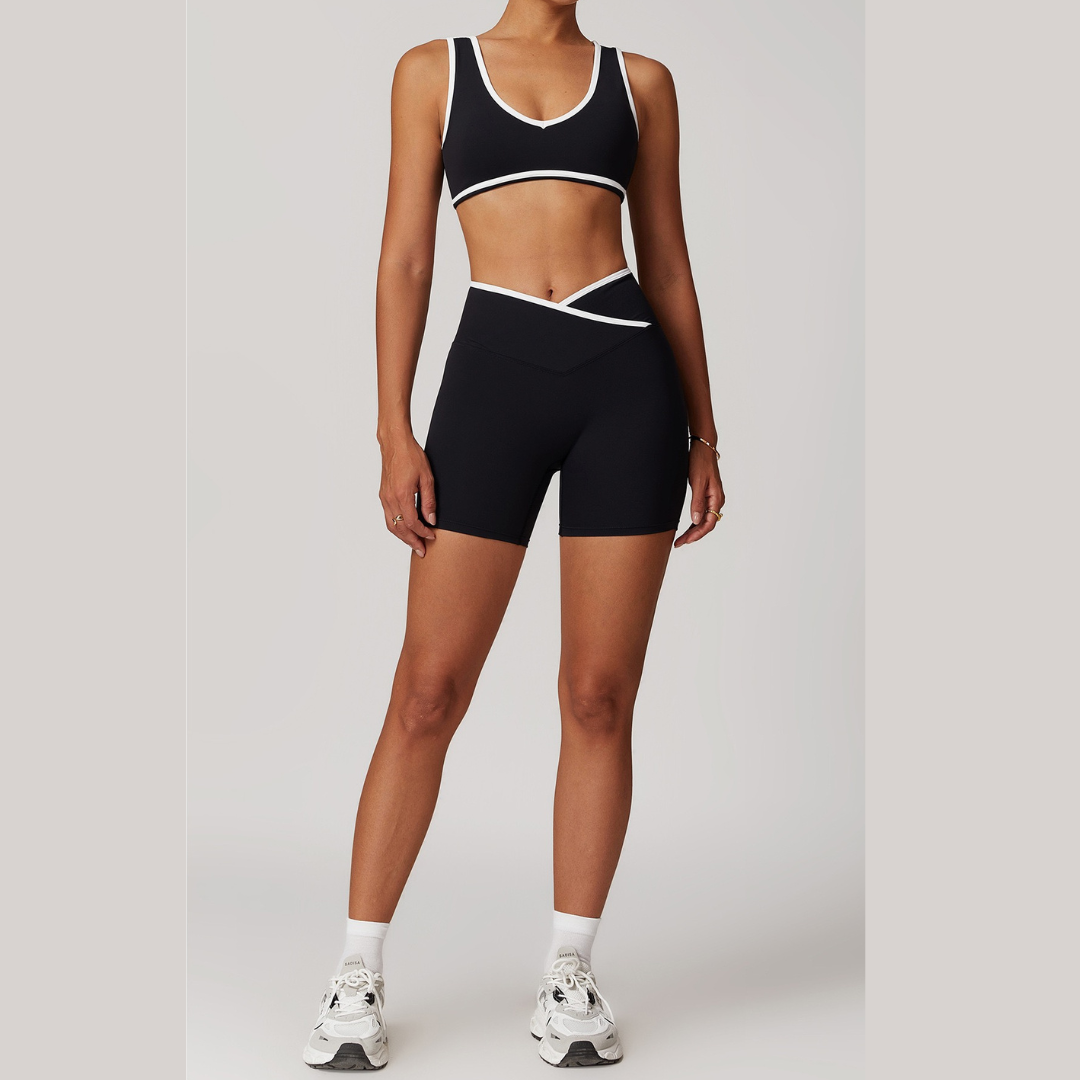 QUEENI Stylish Short Set - Black