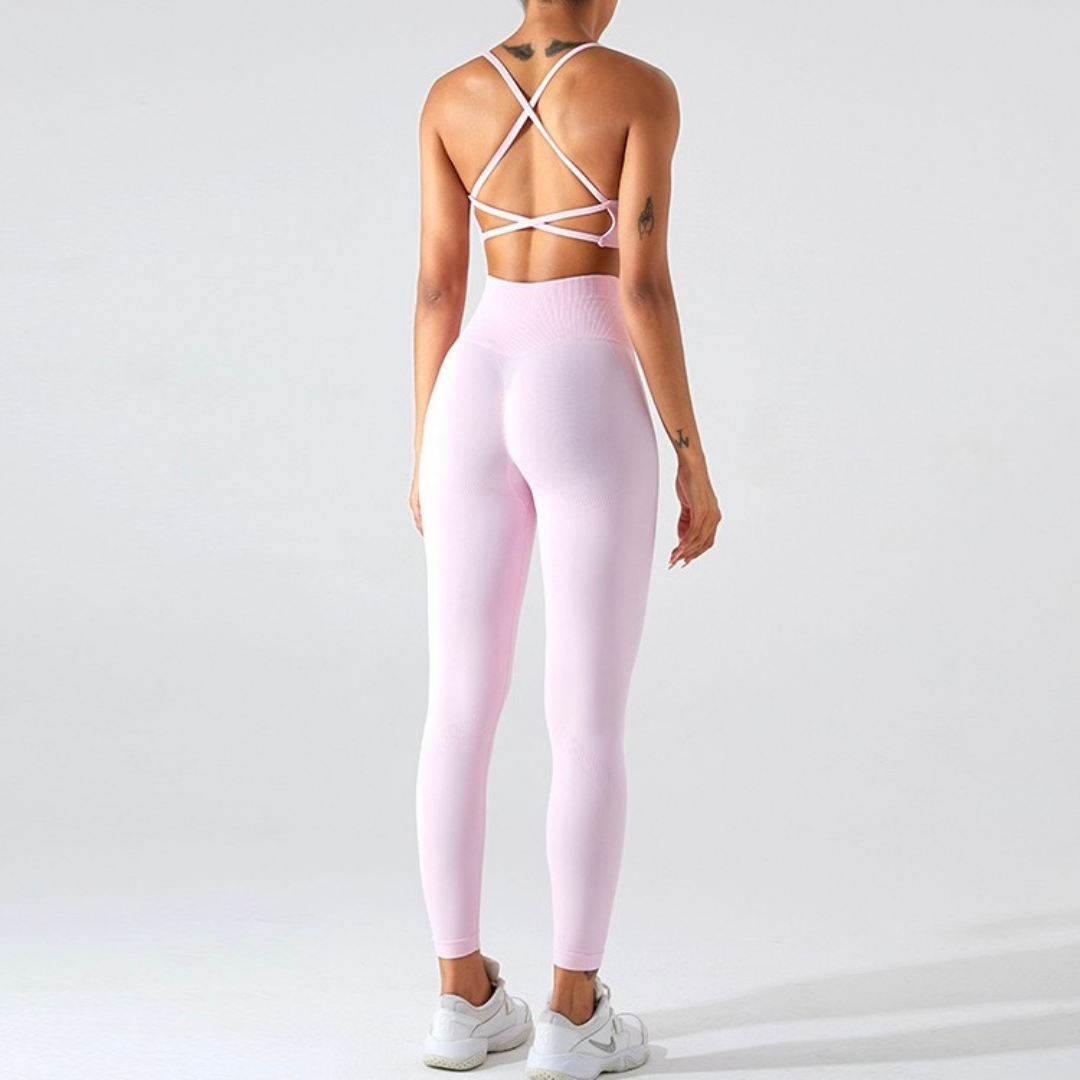 Comfy Crop Top Stylish Legging Set - Pink