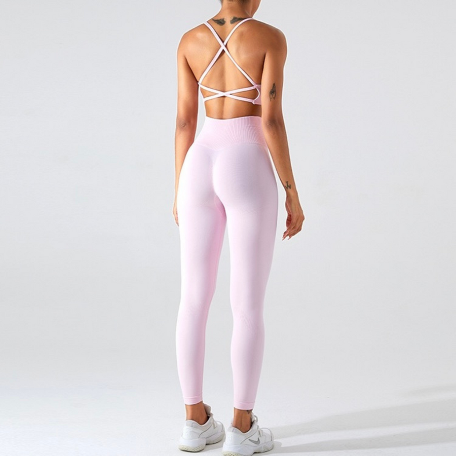 Comfy Crop Top Stylish Legging Set - Pink