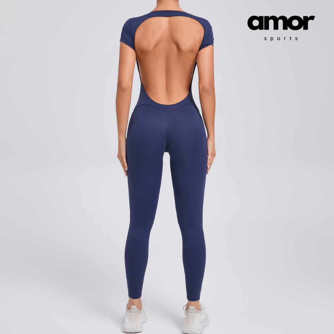 Sabrina Backless Stylish Jumpsuit - Navy