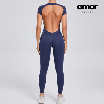 Sabrina Backless Stylish Jumpsuit - Navy
