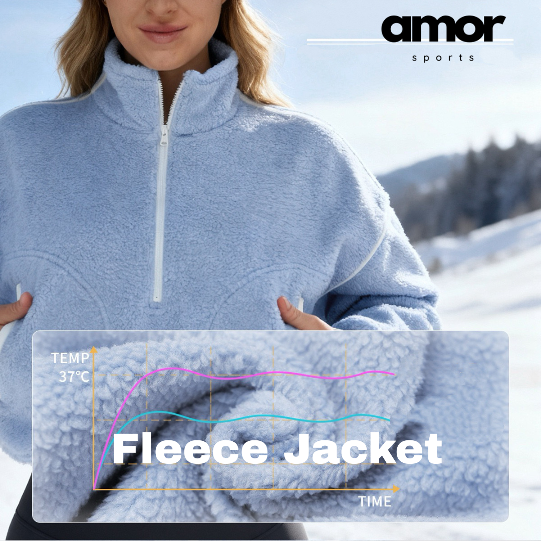 Fluffy Winter Adjustable Fleece Jumper - Sky Blue