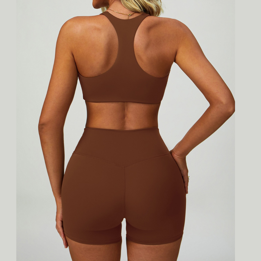 TINA Effortless Elegance Shorts Set - Brown