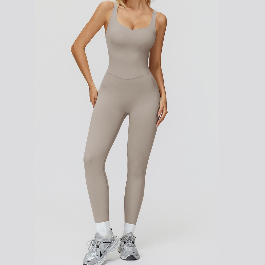 Butterfly-Back Premium Jumpsuit - Beige