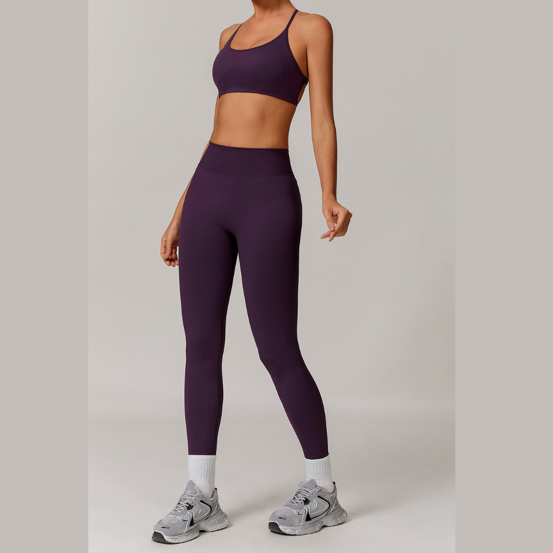 Sleek Sculpting Seamless Legging Set - Purple