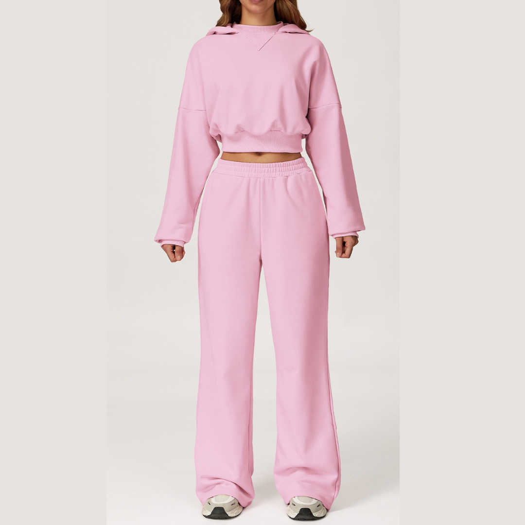 Daisy Winter Flared Lounge Set - Pink