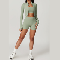 Cloudy Soft Line - 3pcs Green Short Set