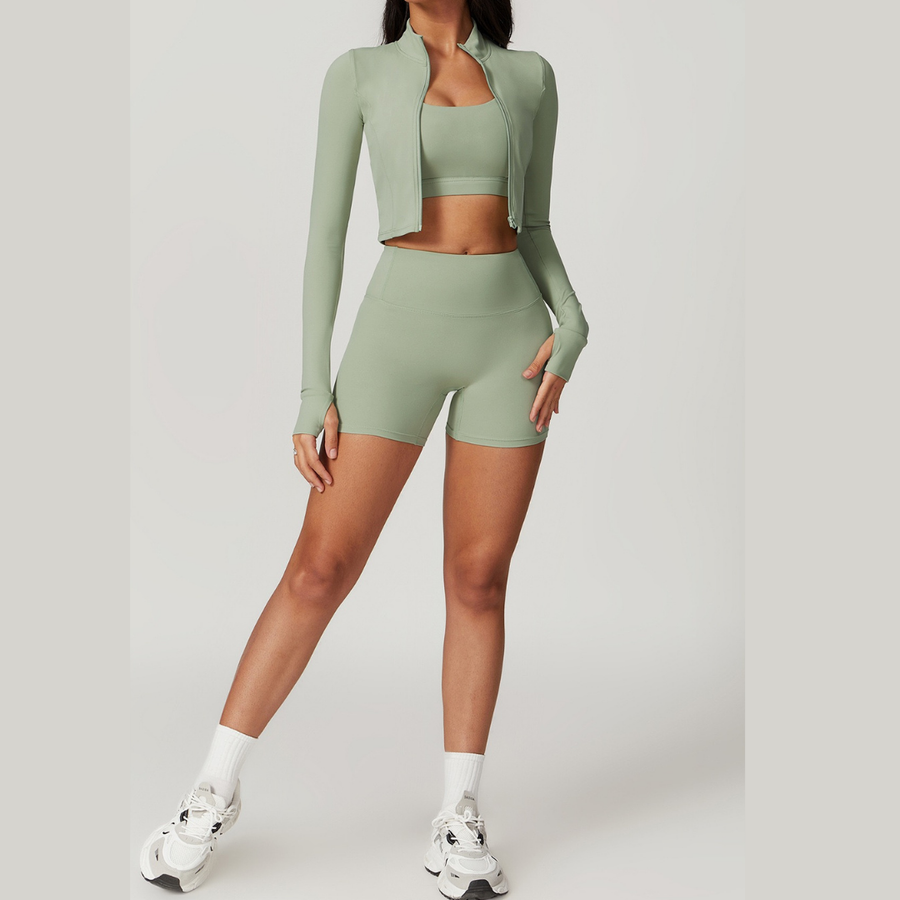 Cloudy Soft Line - 3pcs Green Short Set