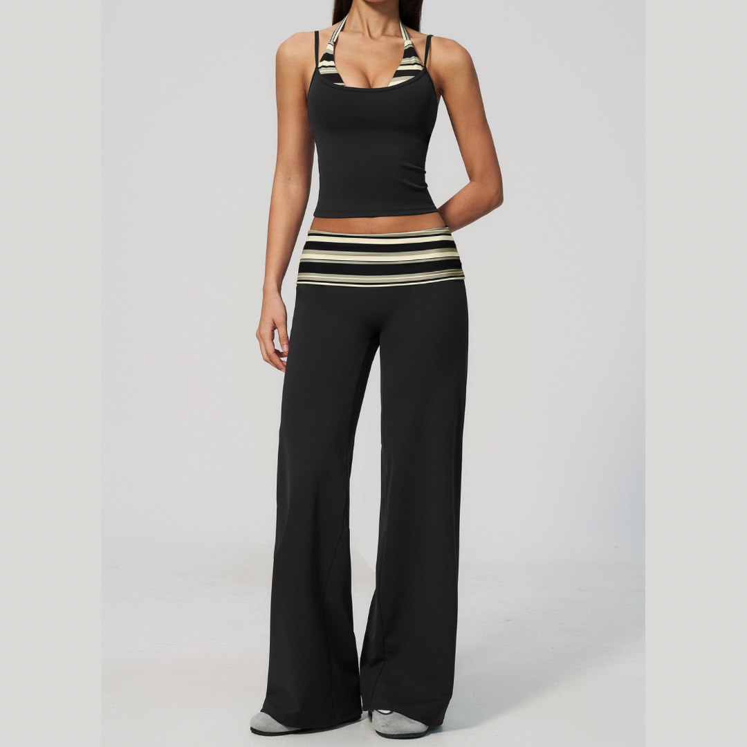 Evi Elegant Stylish Legging Set - Black