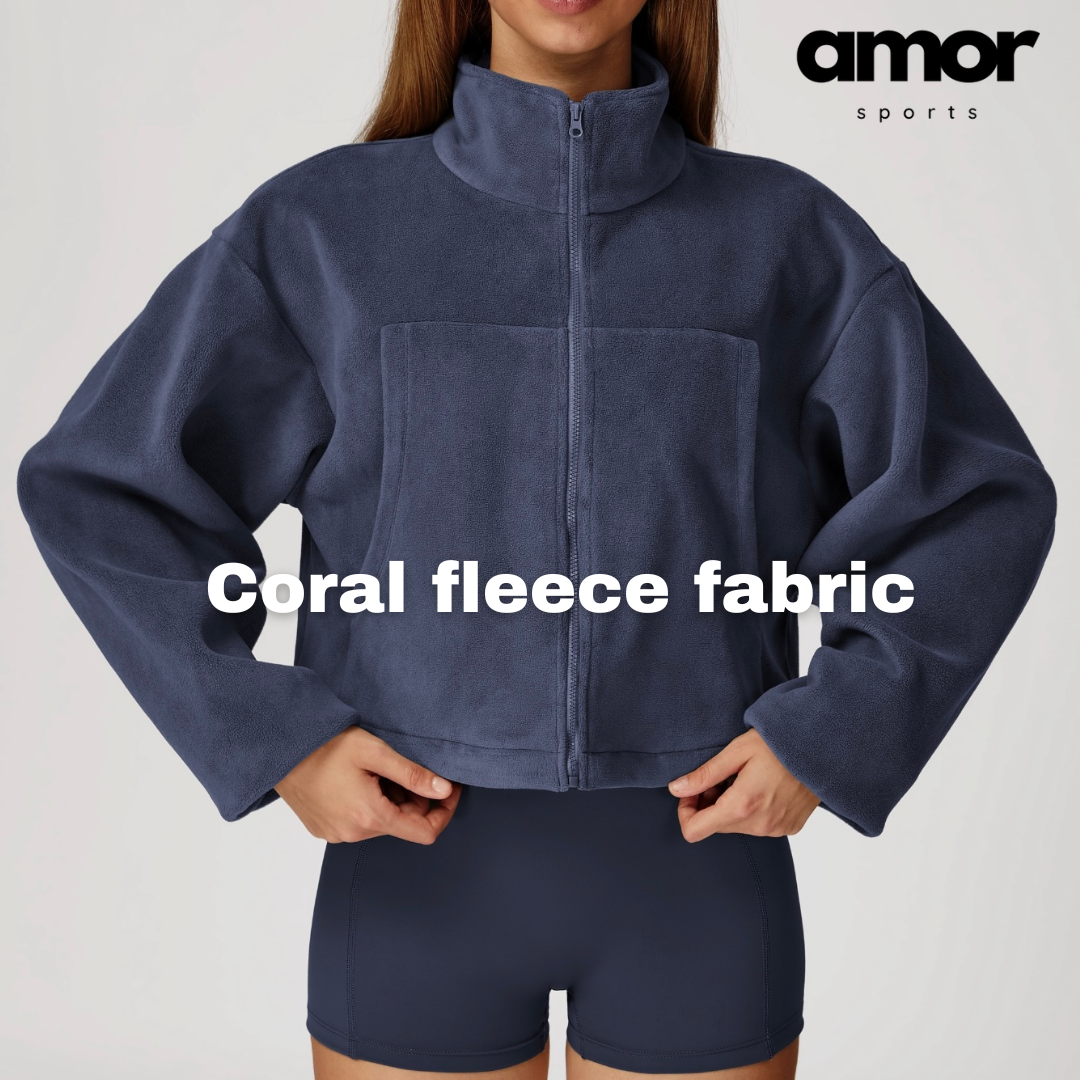 Winter Premium Coral Fleece Zip Jumper - Navy