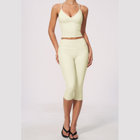 Andy Strappy Cropped Legging Set - Cream White