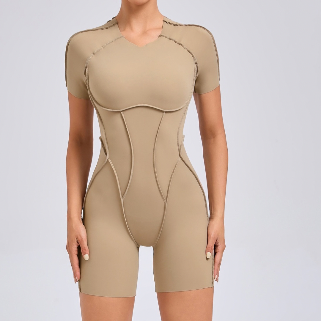 ANNA Scrunched Romper - Sandy