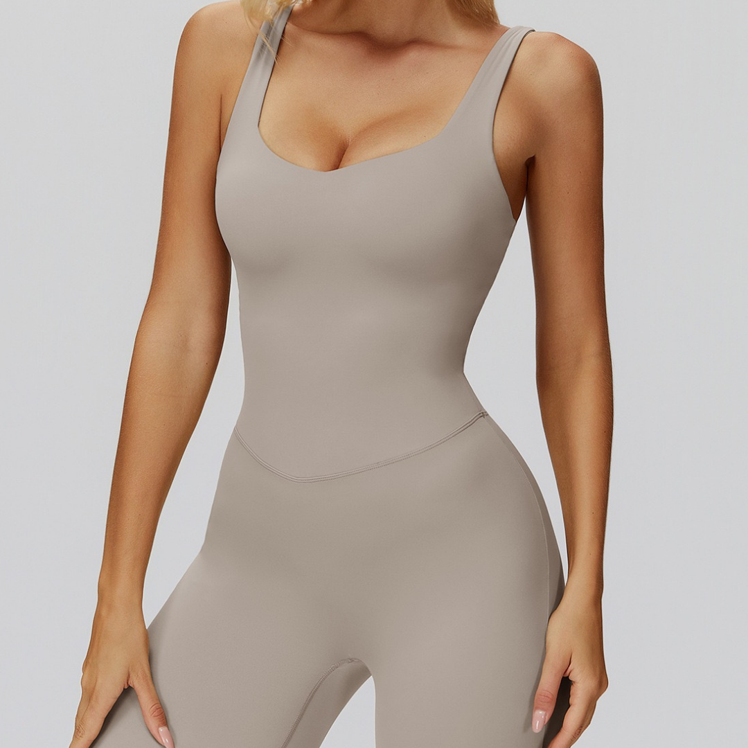 Butterfly-Back Premium Jumpsuit - Beige