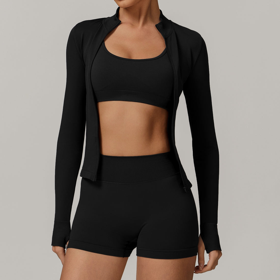 Sino Seamless 3pcs Short Set - Black