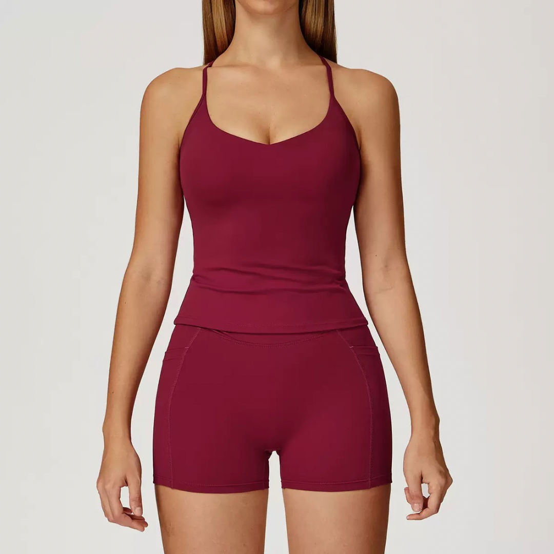 NANO Premium Open Back Short Set - Cherry