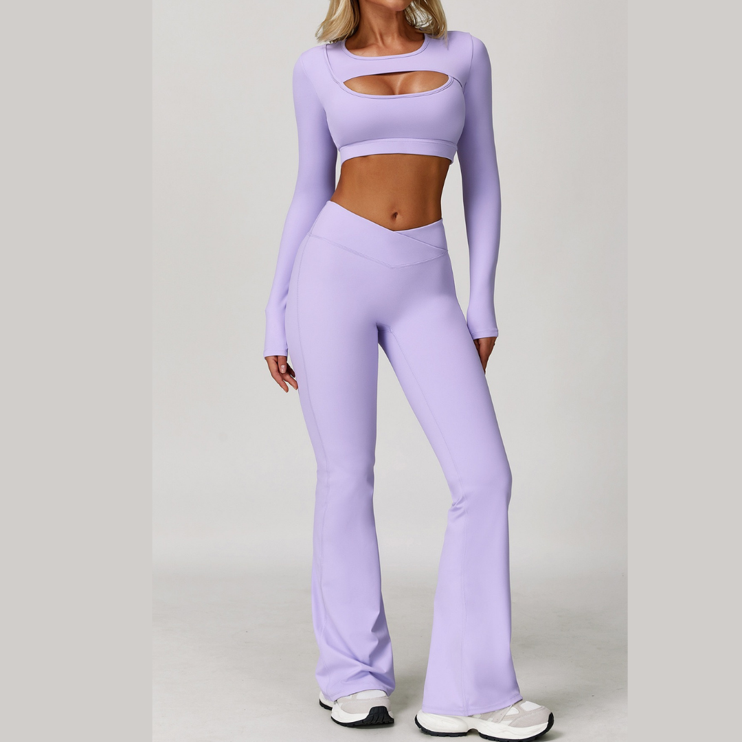 Cici Stylish Long Sleeve Legging Set - Lavender