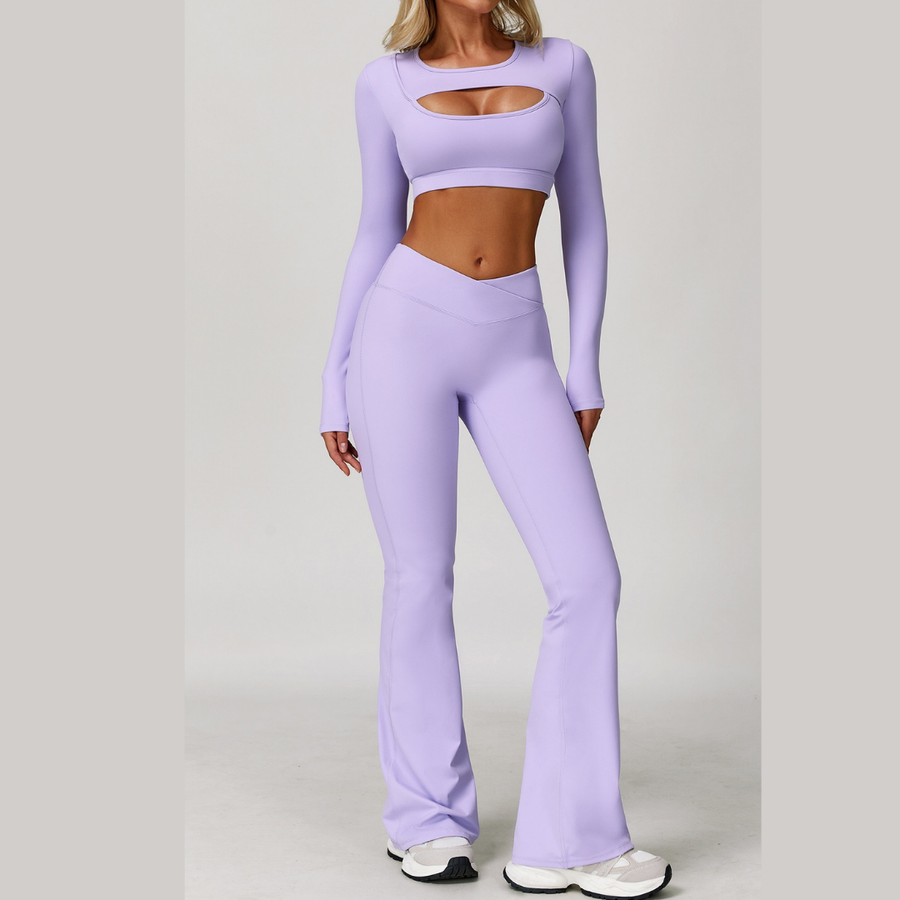 Cici Stylish Long Sleeve Legging Set - Lavender
