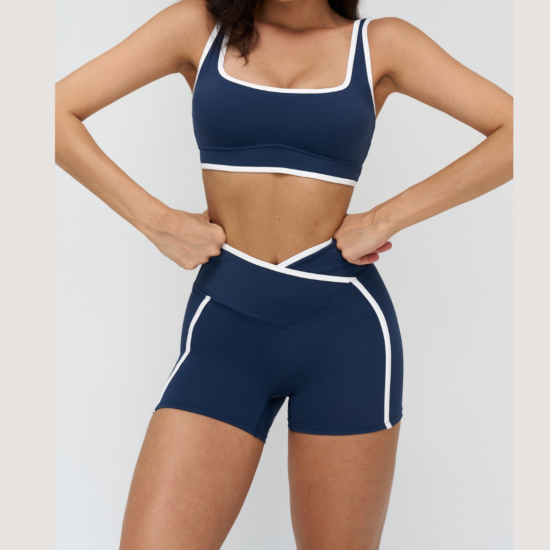 SANDRA Stylish Elegance Short Set - Navy