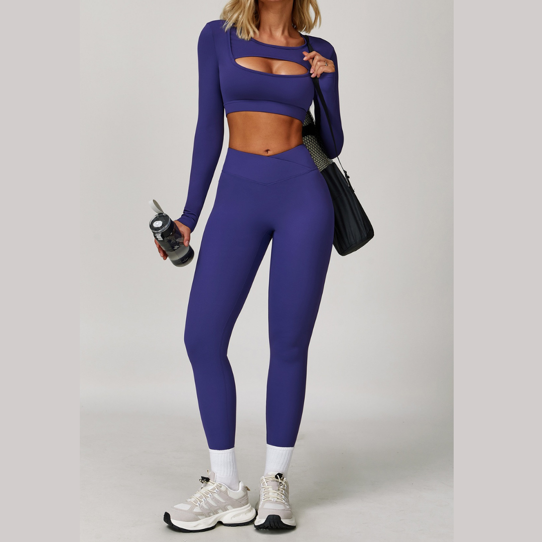 Cici Stylish Long Sleeve Legging Set - Blue