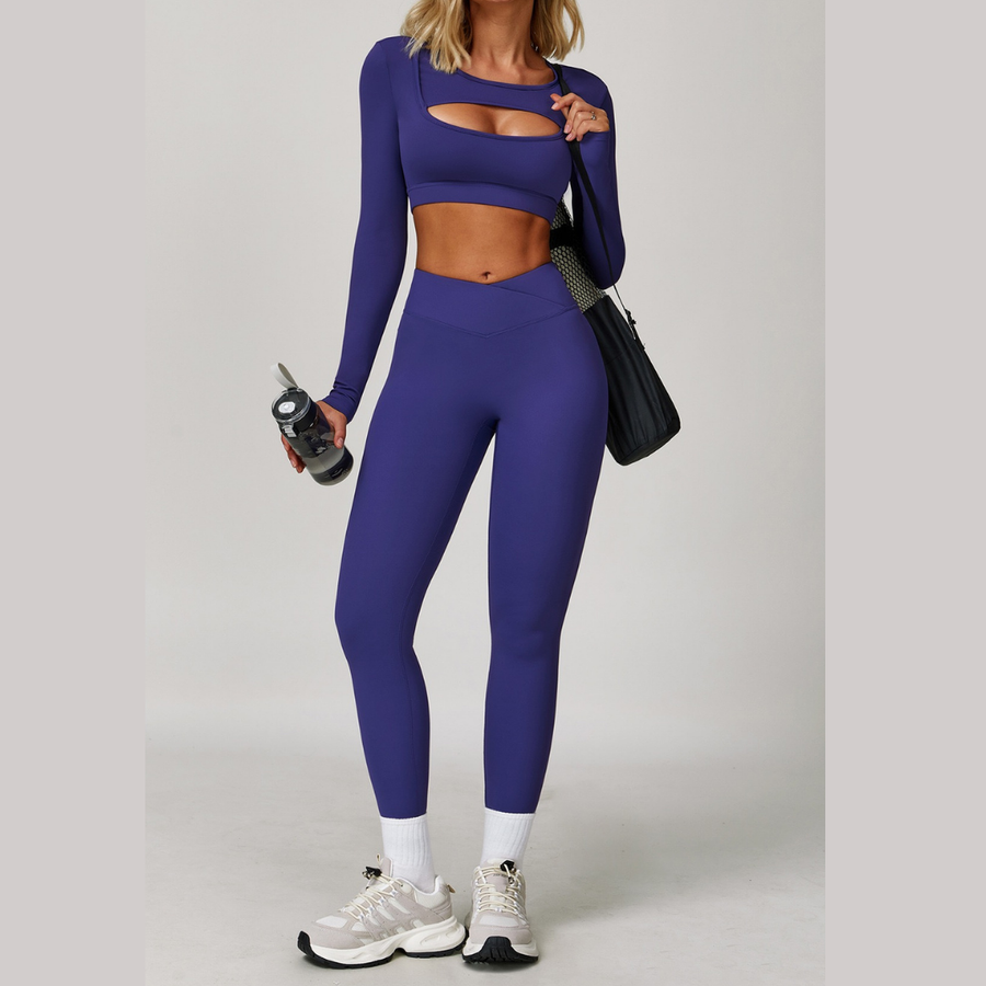 Cici Stylish Long Sleeve Legging Set - Blue