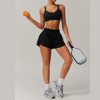 Summer Breeze Crop Top Short Set - Black
