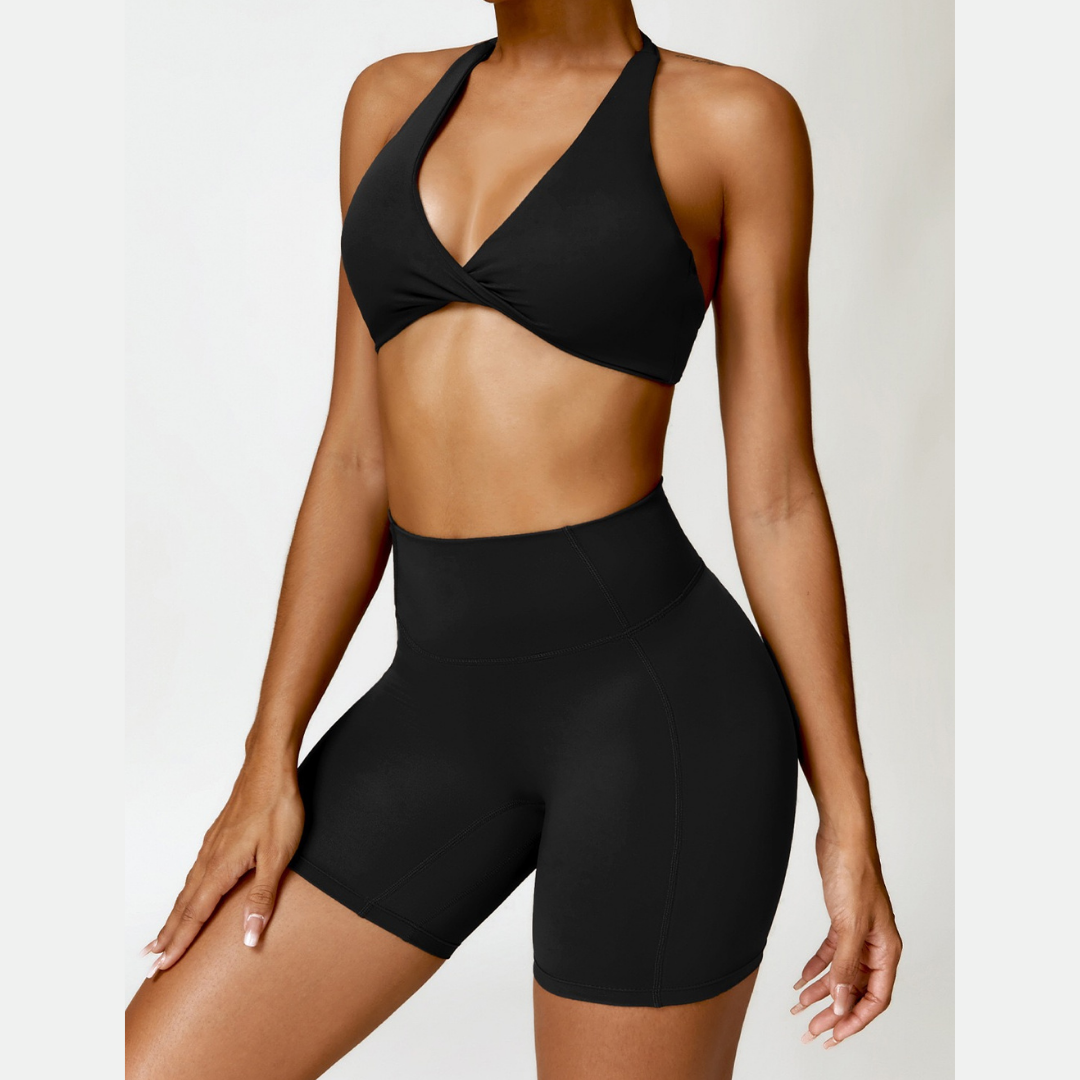 ANNE Summer Sexy Style Short Set - Black