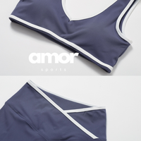 QUEENI Stylish Short Set - Off Purple