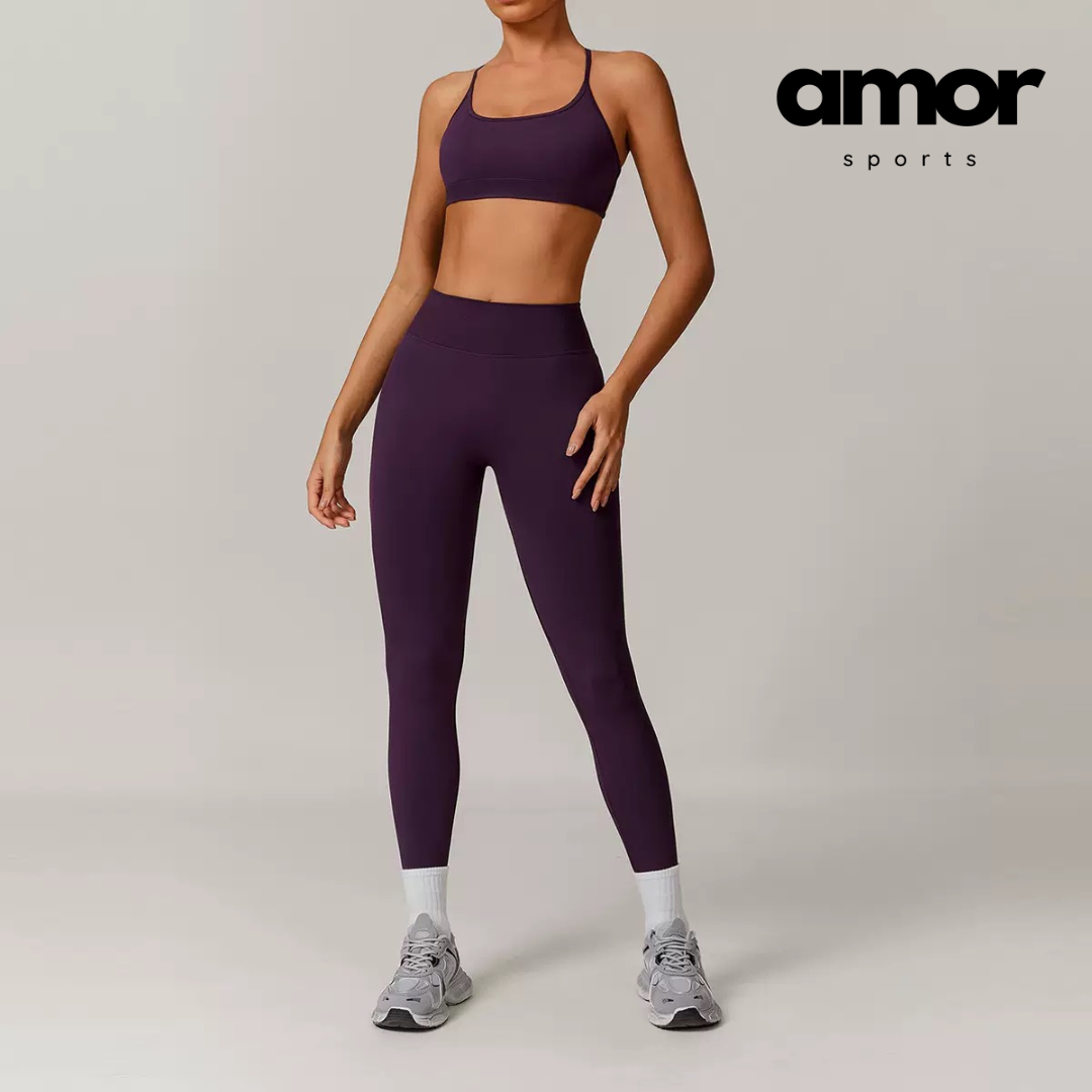 Sleek Sculpting Seamless Legging Set - Purple