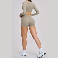 ALICE Contour Long Sleeve Short Set - Beige