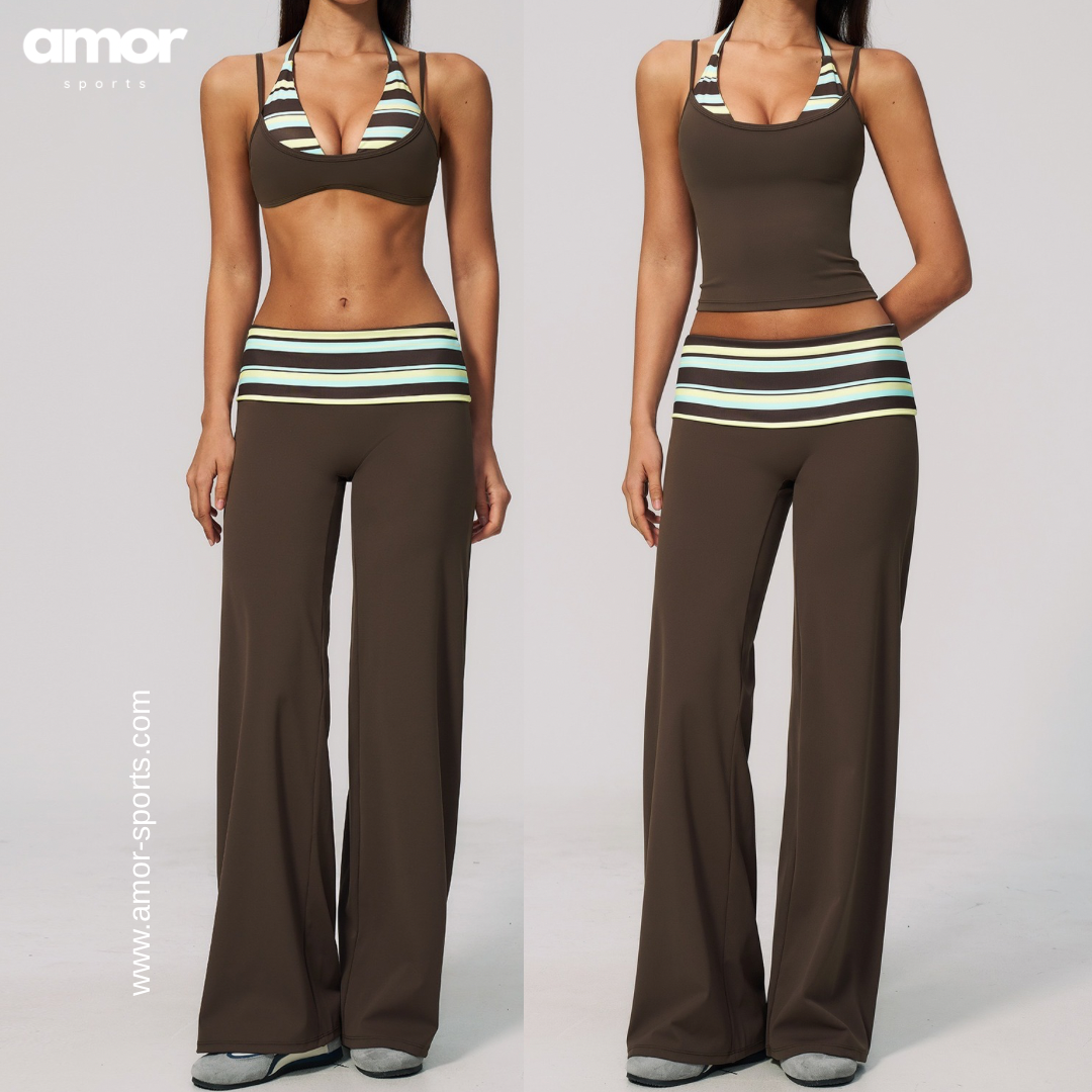Evi Elegant Stylish Legging Set - Brown
