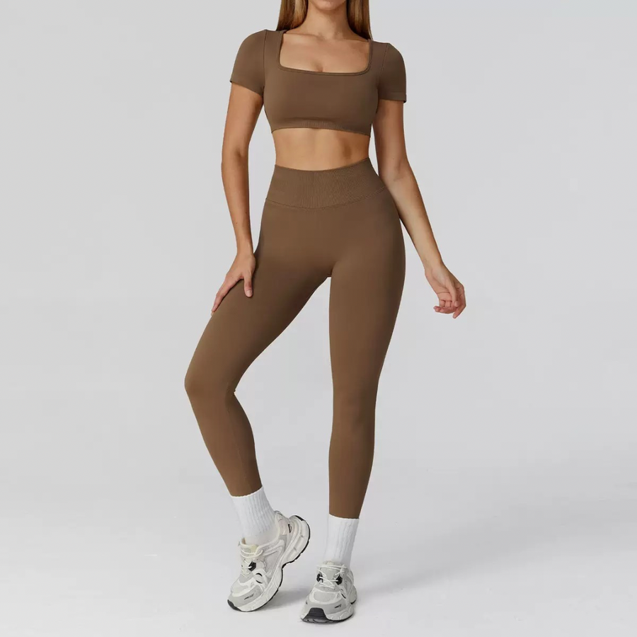 IRINA Seamless Scultping Legging Set - Brown