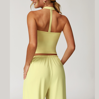 Σετ Κολάν με Φλατ Γιλέκο Aspasia - Κίτρινο