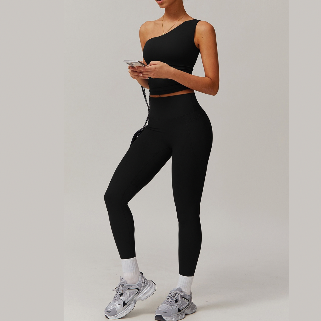 Σετ κολάν με έναν ώμο NANA - Μαύρο 