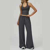 Aspasia Vest Top Flared Legging Set - Grey