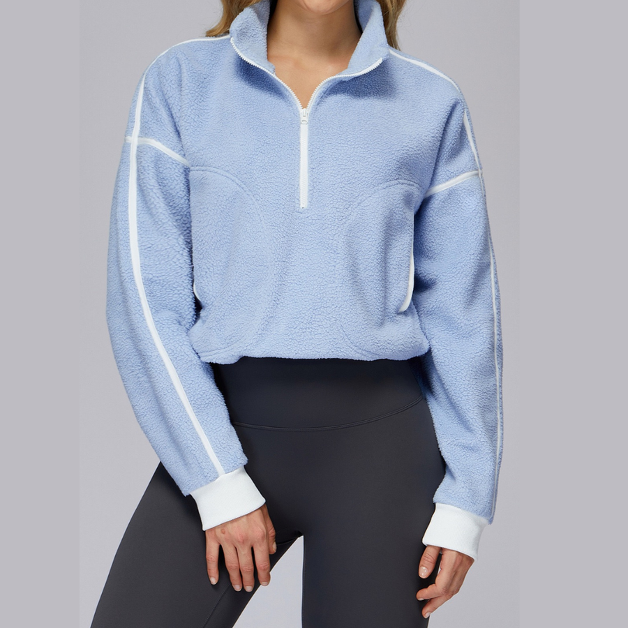 Fluffy Winter Adjustable Fleece Jumper - Sky Blue