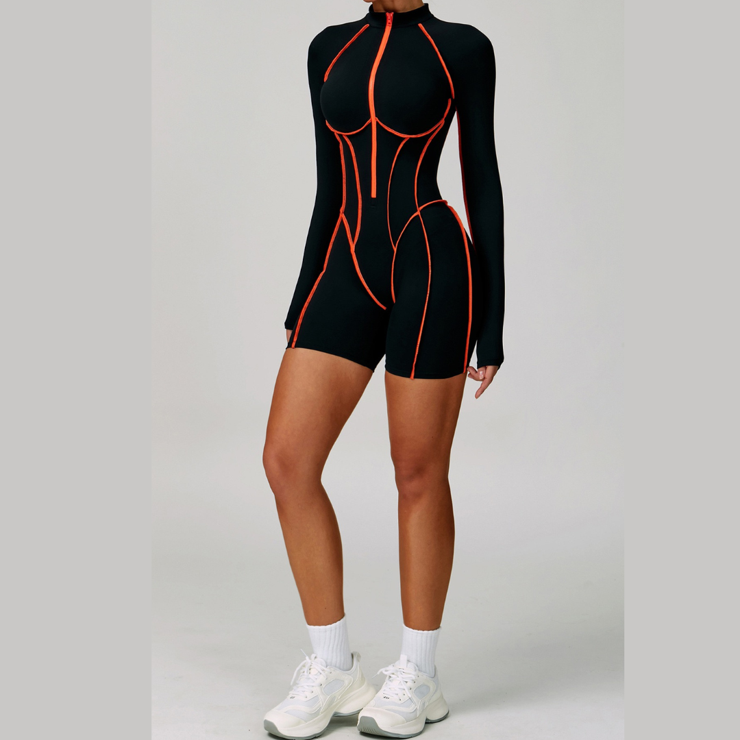 Electric Sexy Romper - Black Pink