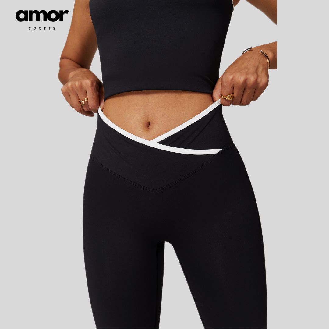 QUEENI Vest Top Legging Set - Black