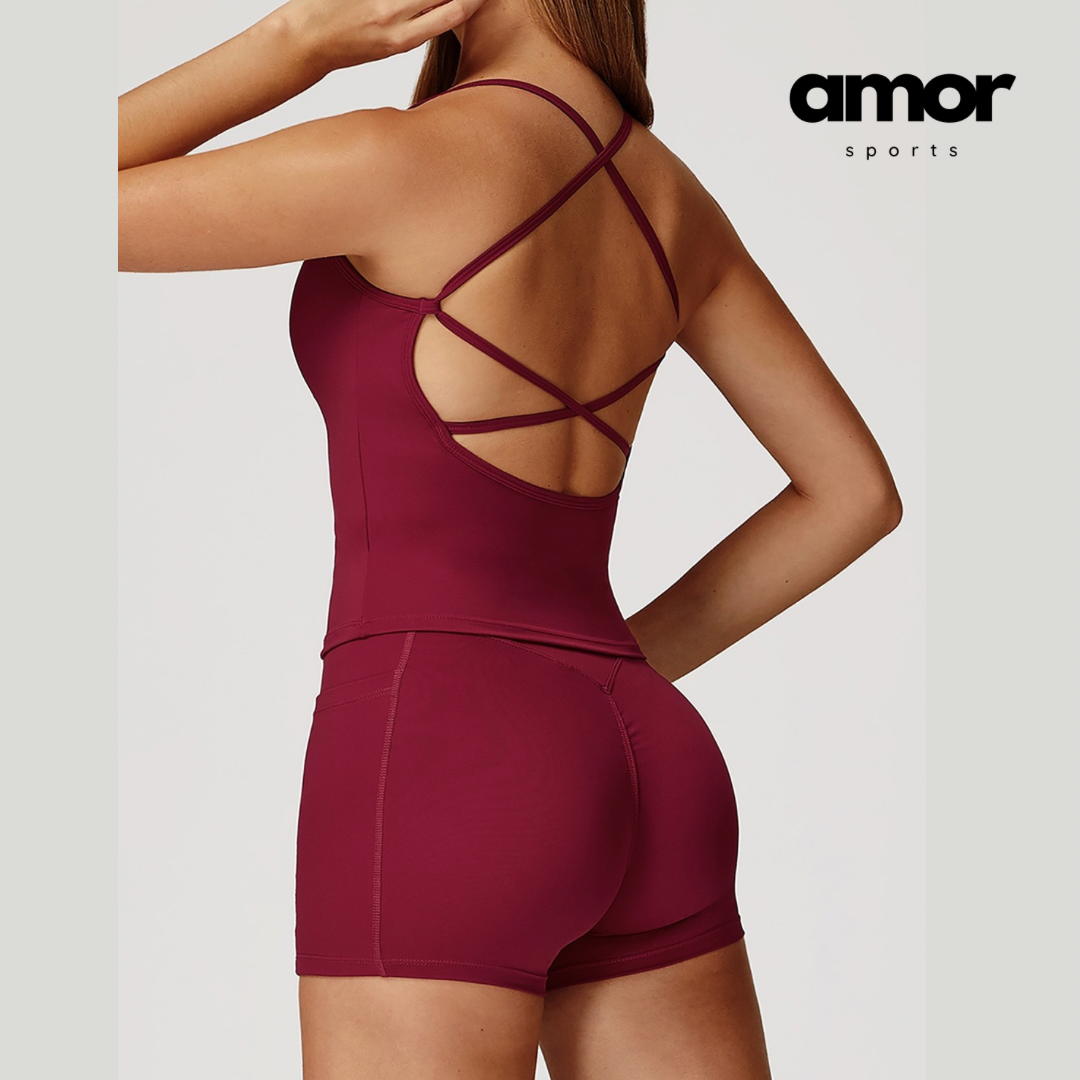 NANO Premium Open Back Short Set - Cherry