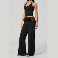 ENA Polka Dot Flared Legging Set - Black