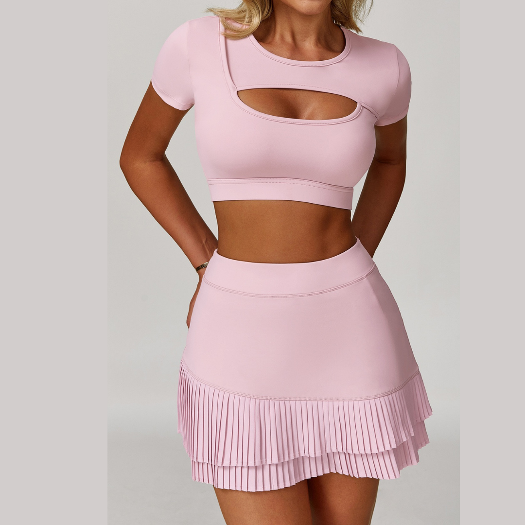 Cici Stylish Tennis Short Set - Pink