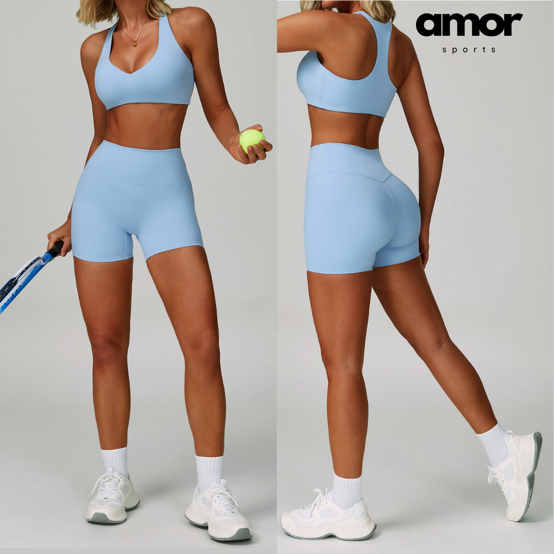 TINA Effortless Elegance Shorts Set - Blue