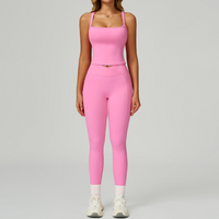 Carly Stylish Vest Top Legging Set - Pink