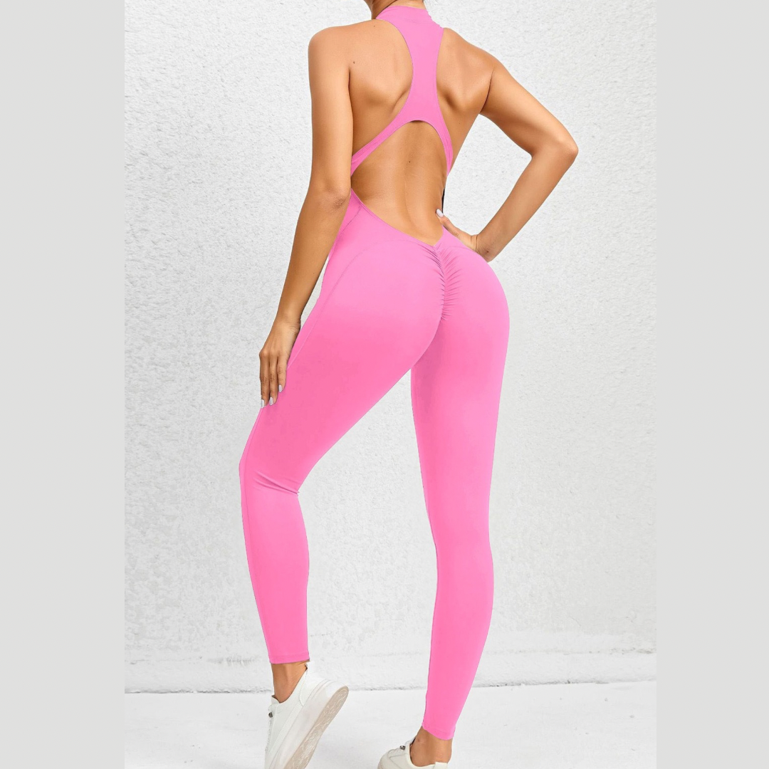 Scrunched Butt Lifting Jumpsuit - Pink